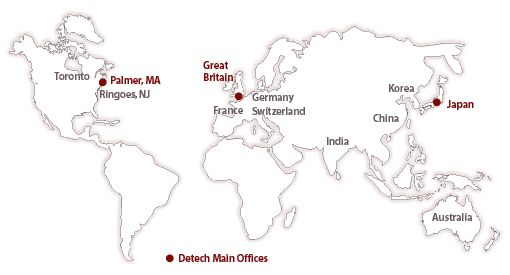Detech Map of Worldwide Distributors